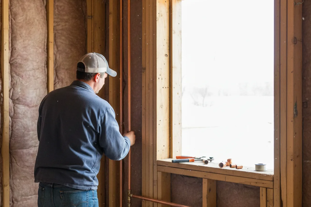Licensed plumber running new copper supply lines in a Catlettsburg home